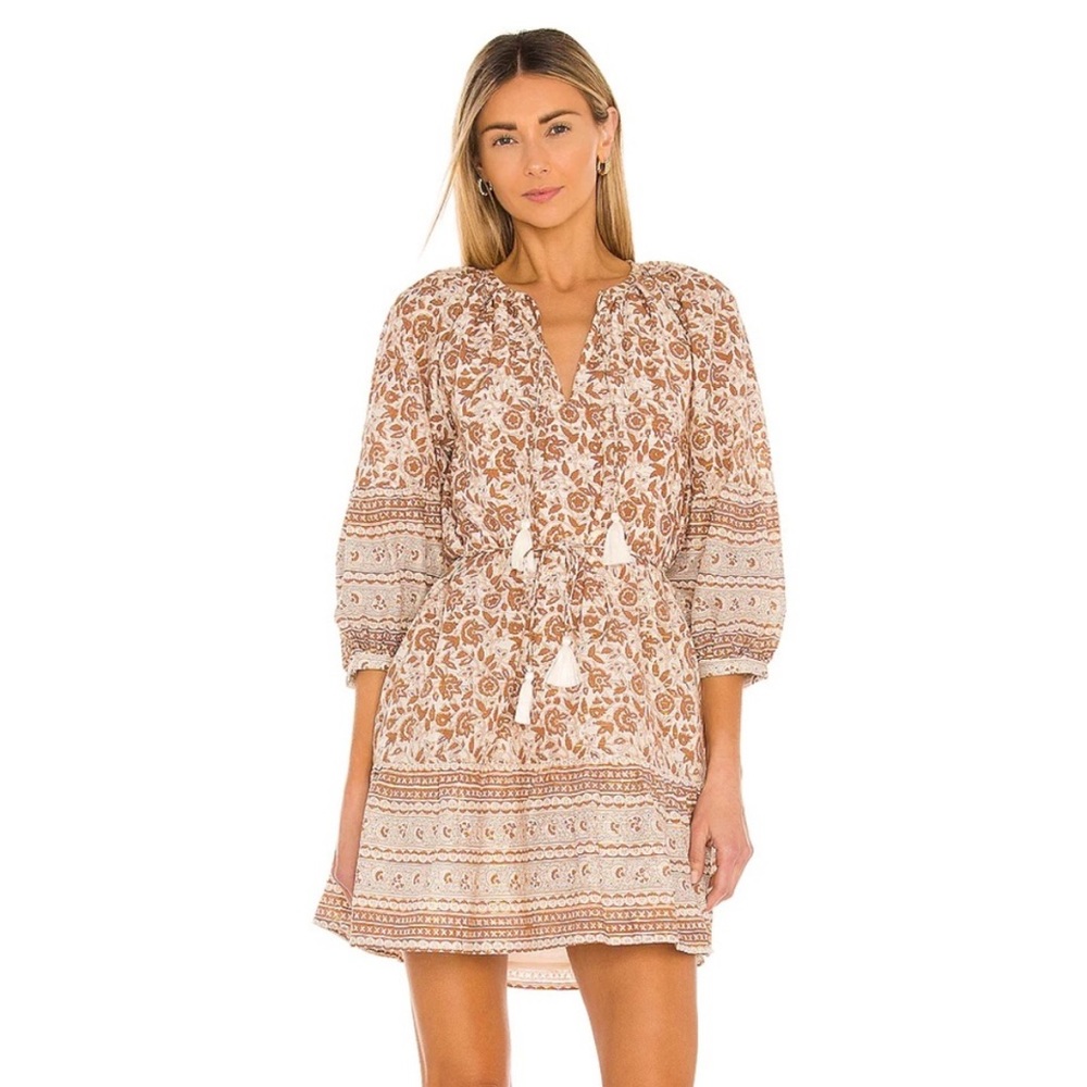 Cleobella Rosy Mini Dress Tamil Block Print Size Small